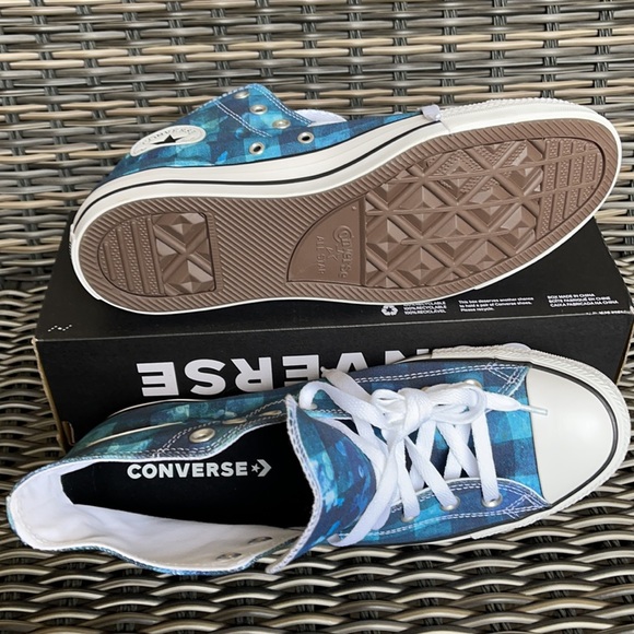 Converse Ctas Hi Blue Plaid/White/Black MEN`S - Picture 5 of 16